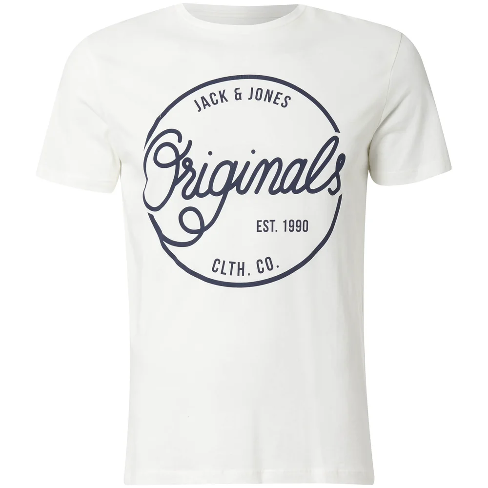 Jack & Jones Originals Men's Swell Logo T-Shirt - Cloud Dancer - S - Weiß Bild 1