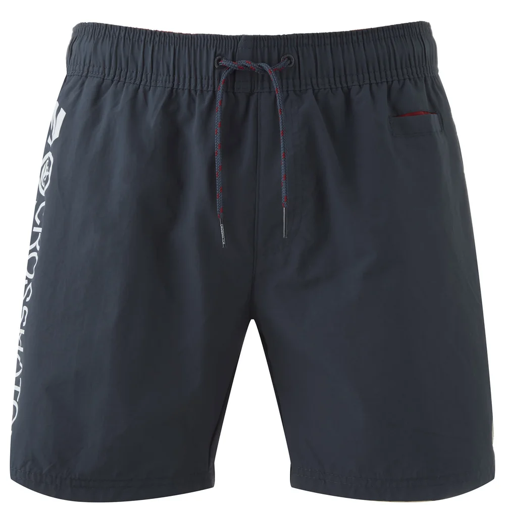 Crosshatch Men's Jennis Logo Swim Shorts - Total Eclipse - S - Blau Bild 1