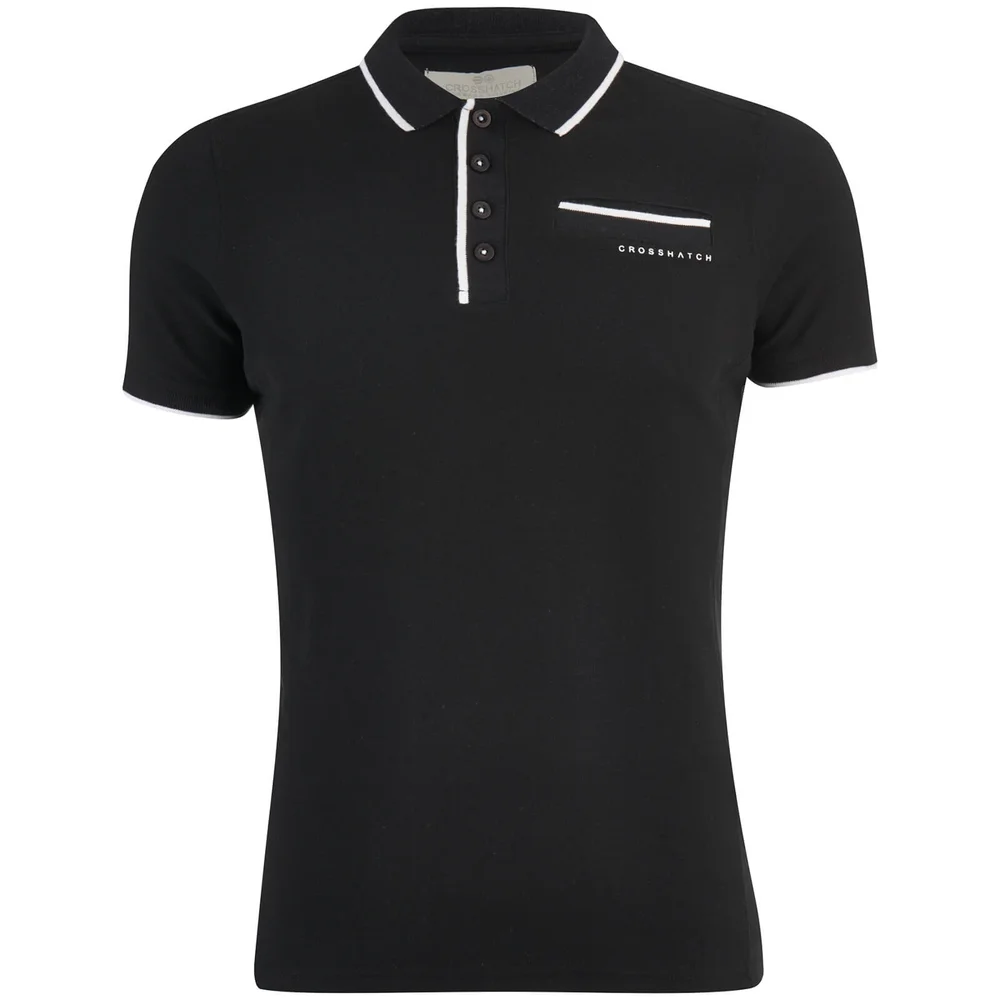 Crosshatch Men's Pinback Arm Logo Polo Shirt - Black - S - Schwarz Bild 1