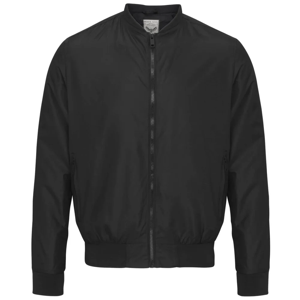 Brave Soul Men's Sanjay Bomber Jacket - Black - S - Schwarz Bild 1