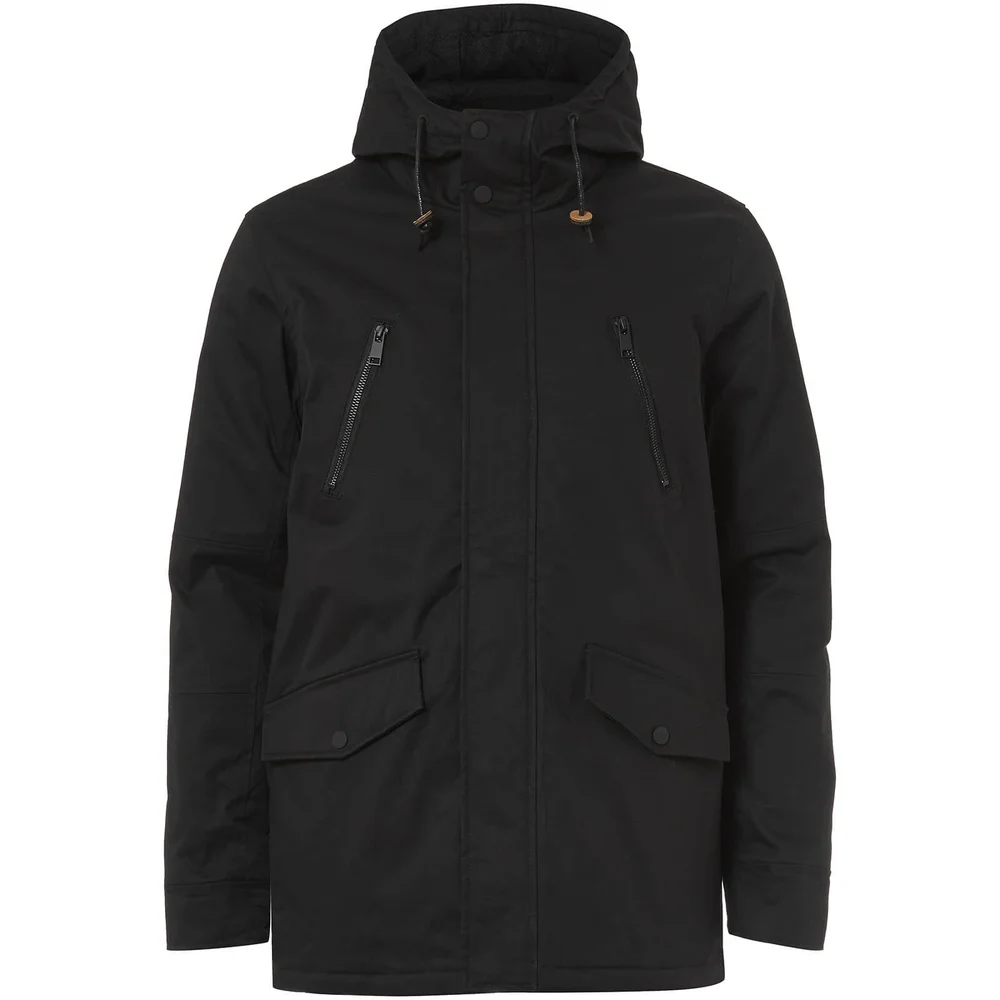 Brave Soul Men's Fingland Coated Parka Jacket - Navy - S - Blau Bild 1