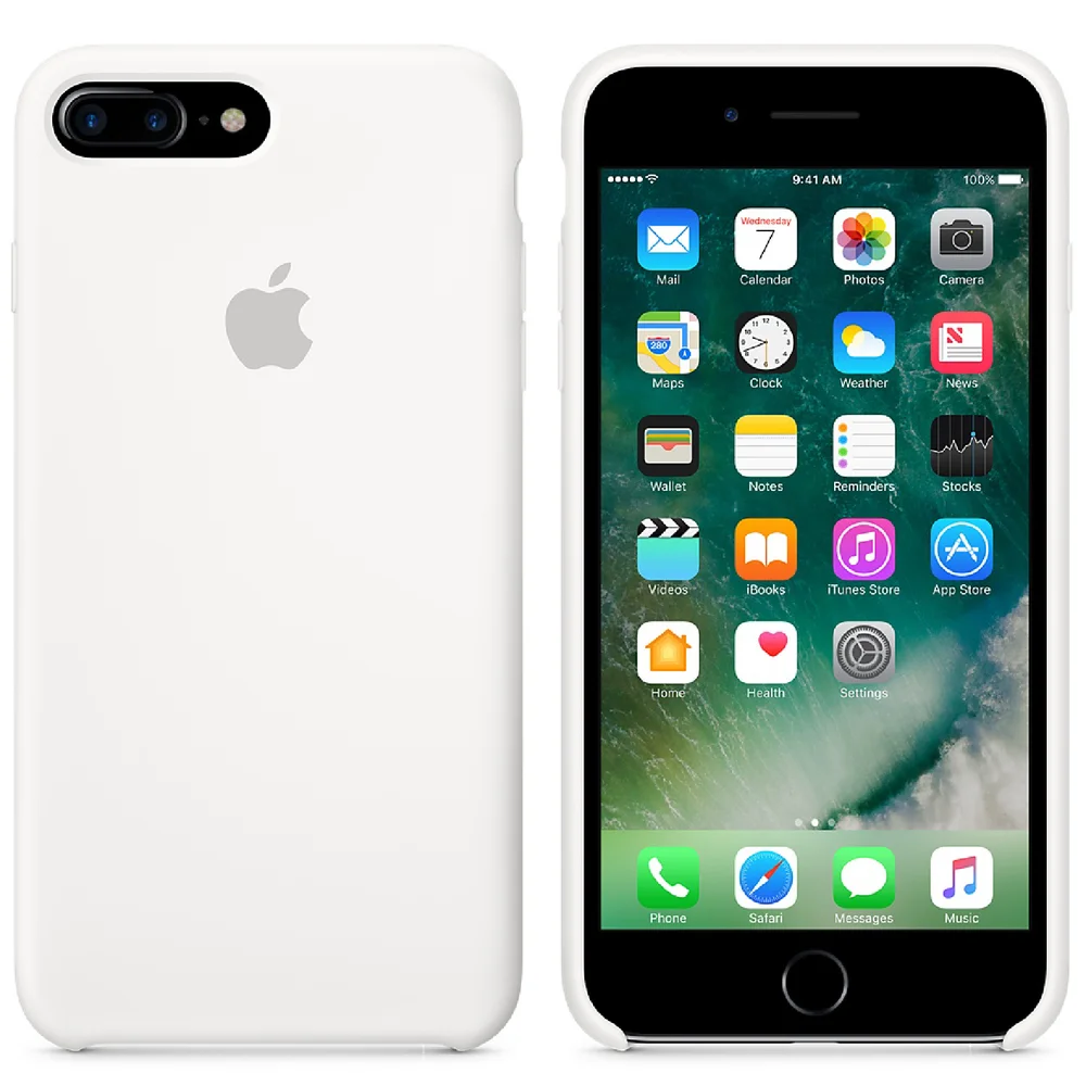 Apple iPhone 7 Plus Silicone Case - White Bild 1