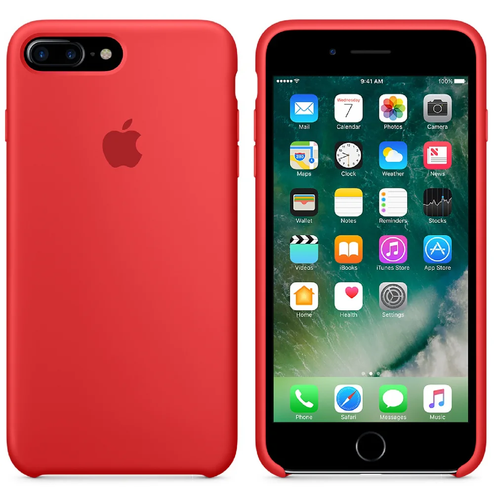 Apple iPhone 7 Plus Silicone Case - Red Bild 1
