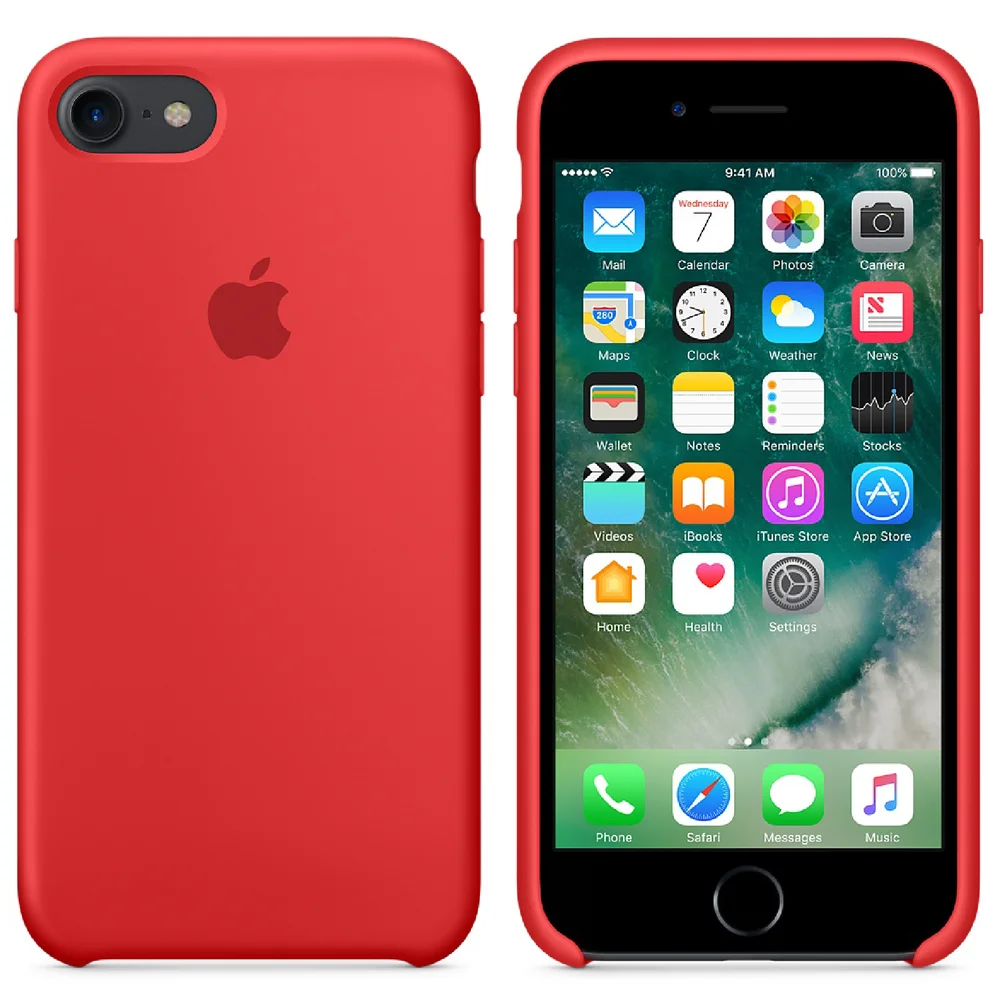 Apple iPhone 7 Silicone Case - Red Bild 1