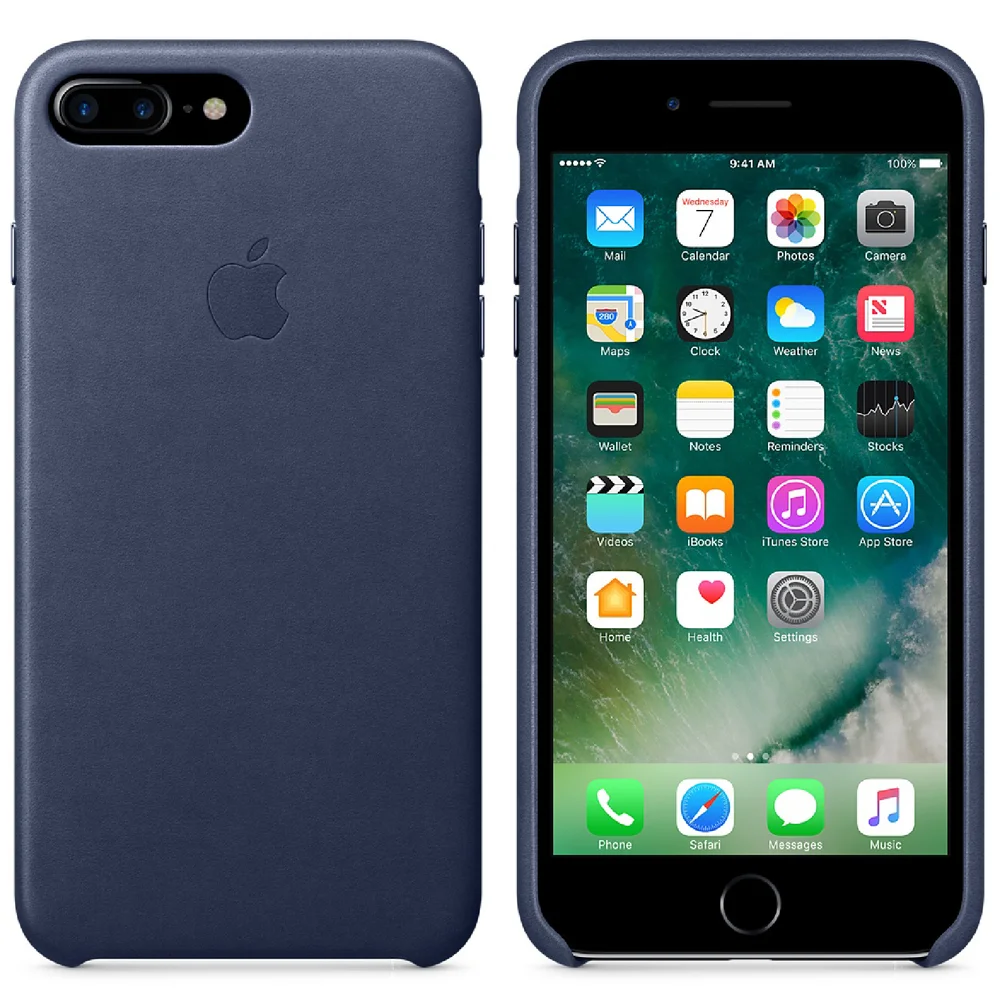 Apple iPhone 7 Plus Leather Case - Midnight Blue Bild 1