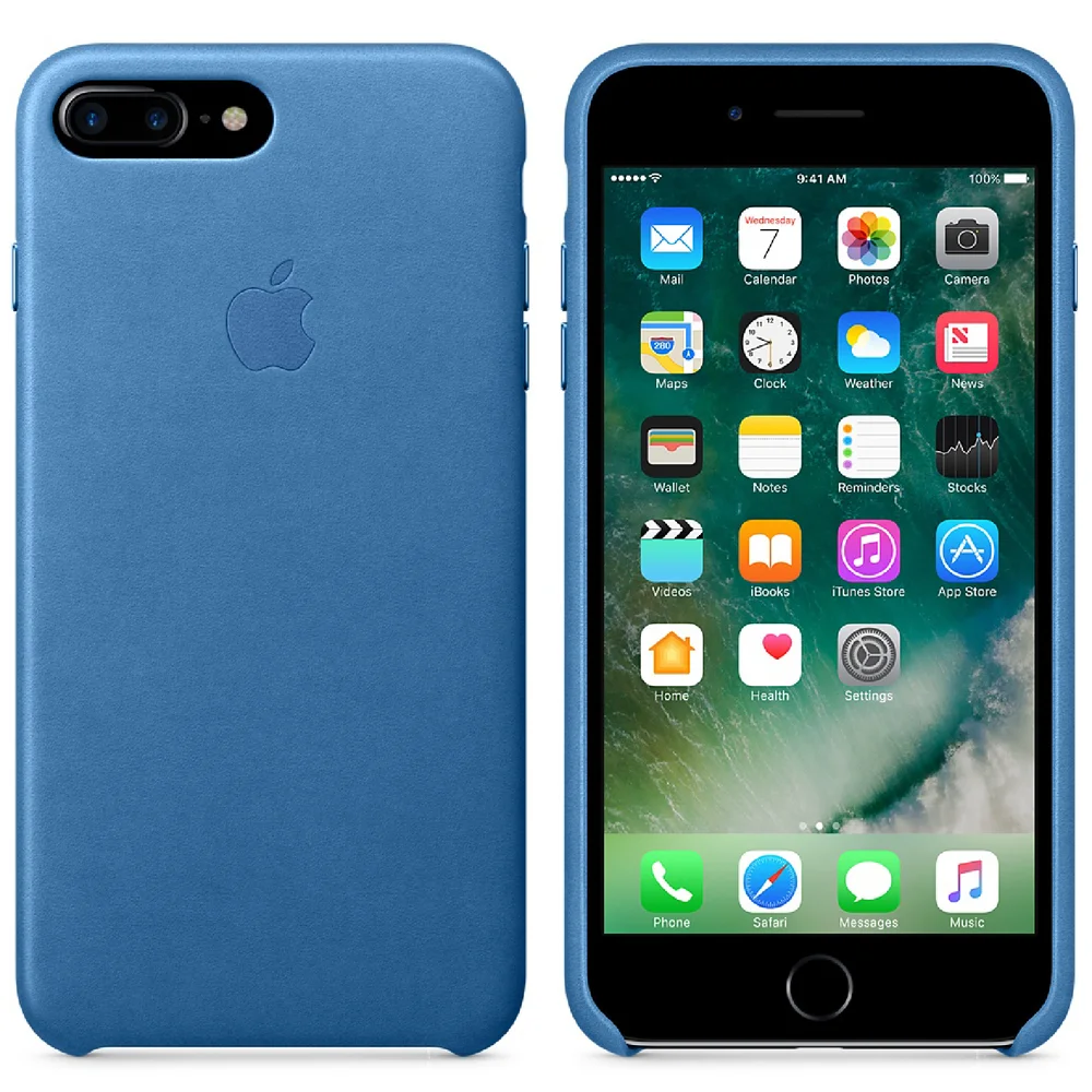 Apple iPhone 7 Plus Leather Case - Sea Blue Bild 1