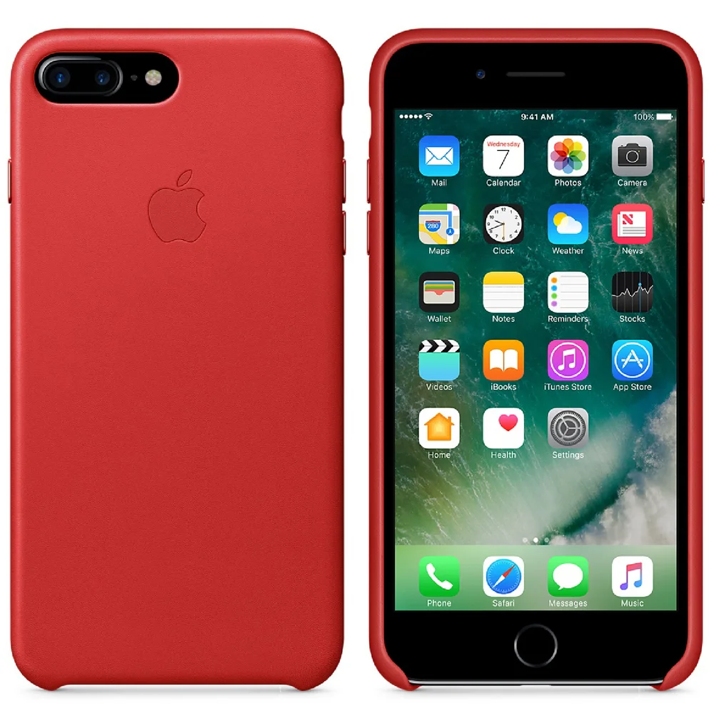 Apple iPhone 7 Plus Leather Case - Red Bild 1
