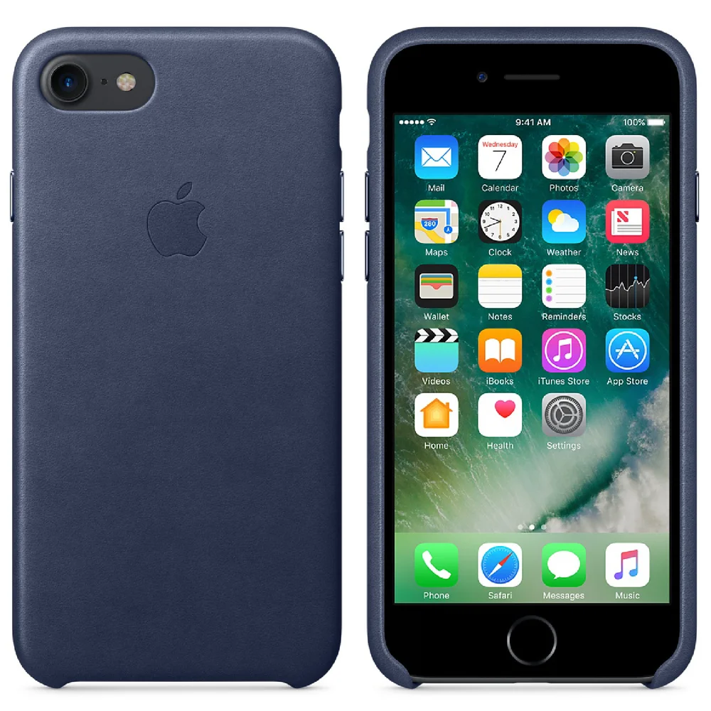 Apple iPhone 7 Leather Case - Midnight Blue Bild 1