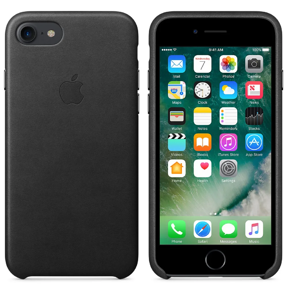 Apple iPhone 7 Leather Case - Black Bild 1