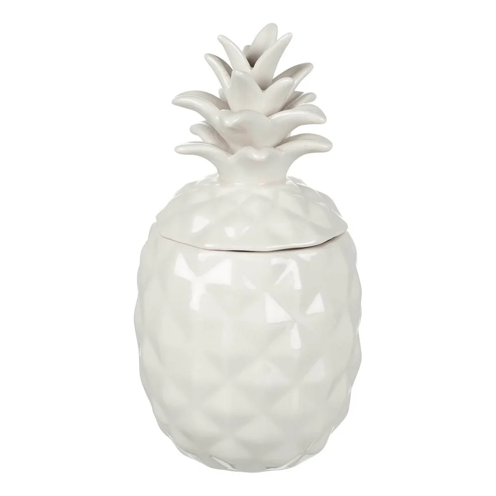 Parlane Pineapple Ceramic Storage Jar - White (20 x 10cm) Bild 1