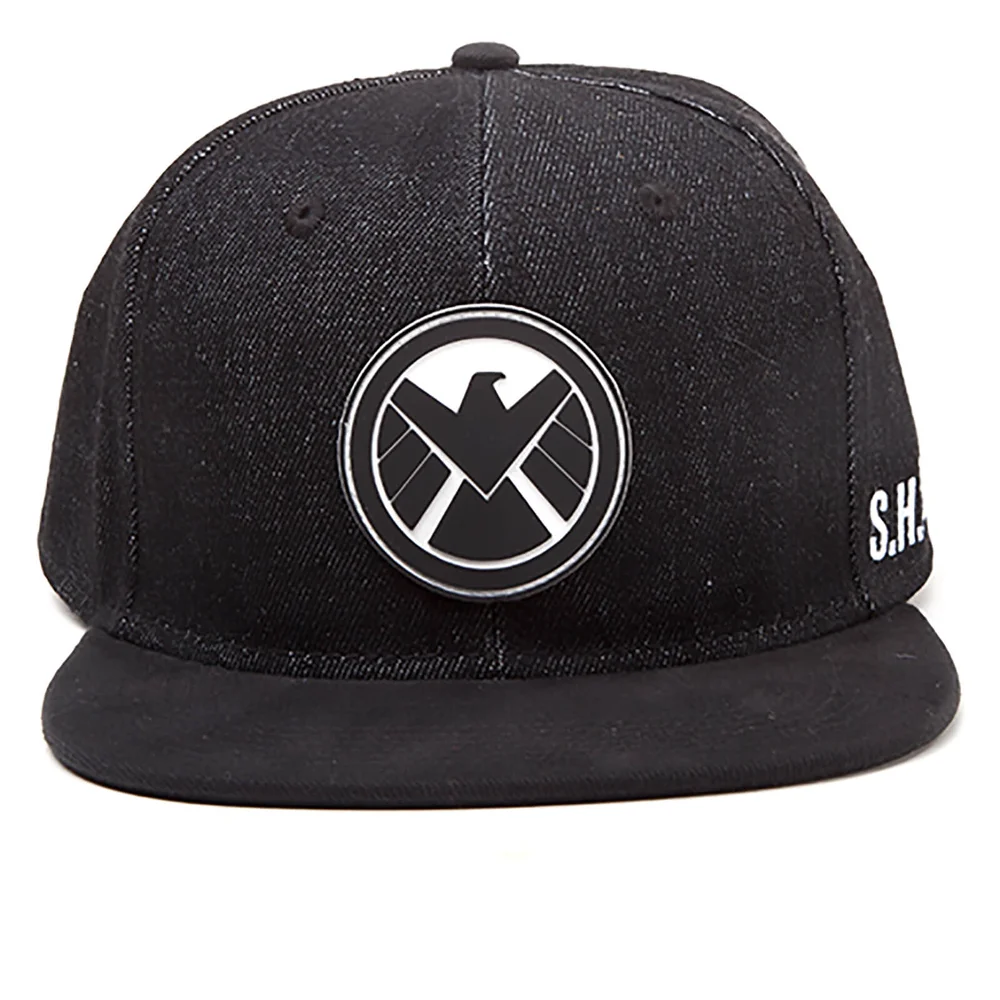 Marvel The Avengers Shield Logo Snapback Cap - Black Bild 1