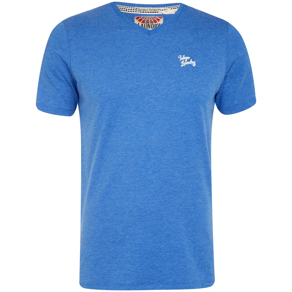 Tokyo Laundry Men's Essential V Neck T-Shirt - Cornflower Blue - S - Blau Bild 1