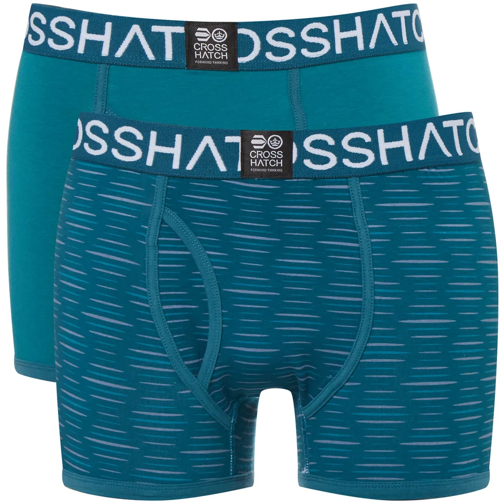 Crosshatch Men's 2 Pack Syntho Boxer Shorts - Deep Lake - S - Grün Bild 1