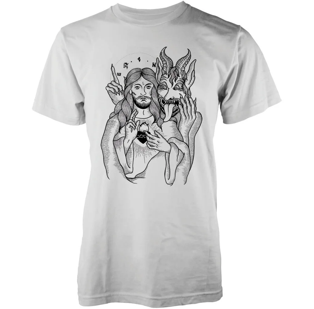 Abandon Ship Männer Jesus and Devil T-Shirt - Weiß - S - Weiß Bild 1