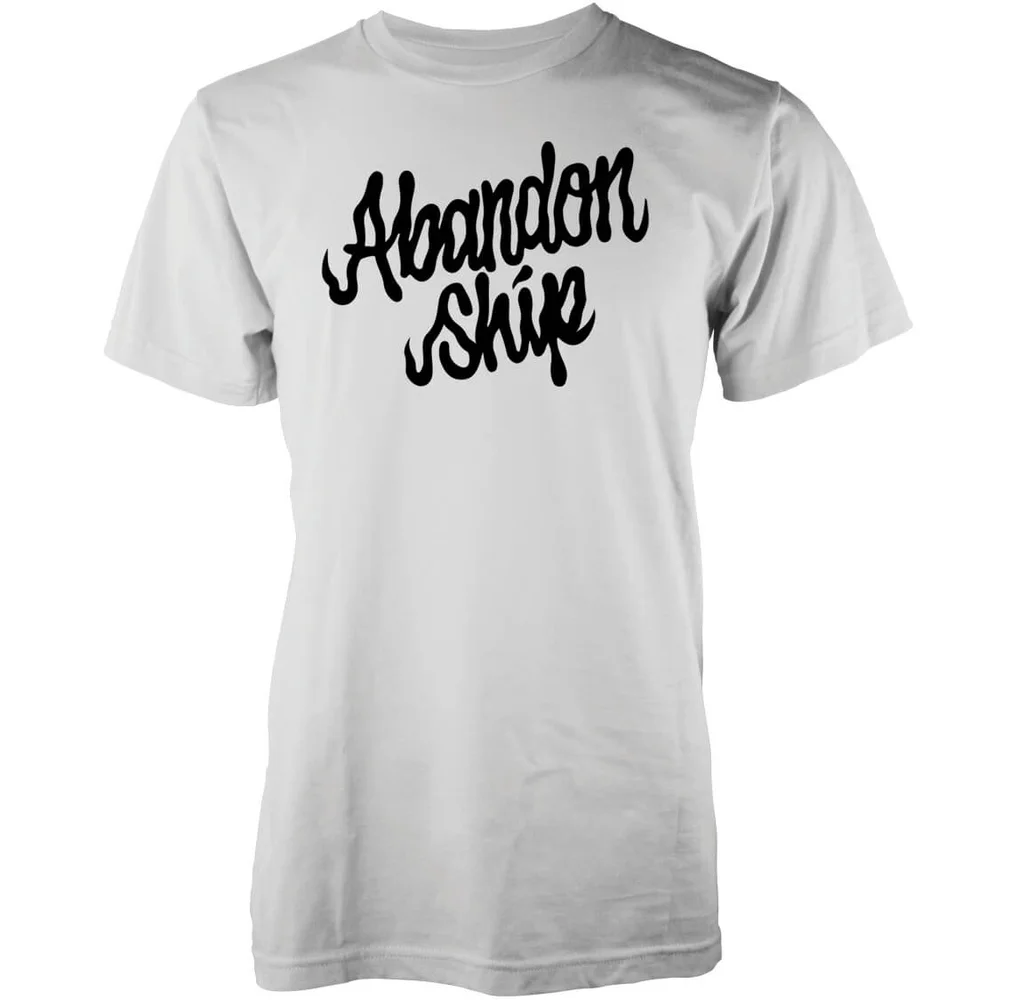 Abandon Ship Männer Fuzz Script Logo T-Shirt - Weiß - S - Weiß Bild 1