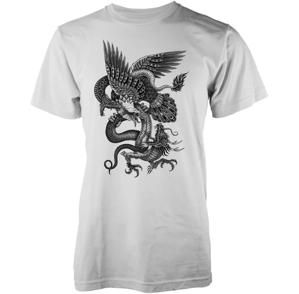 Abandon Ship Männer Eagle Dragon Snake T-Shirt - Weiß - S Bild 1