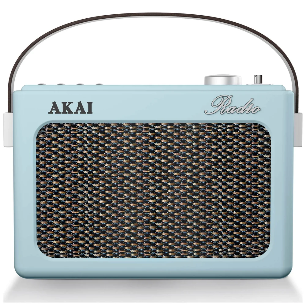 Akai Retro Vintage Portable Wireless AM/FM Radio with LCD Screen - Blue Bild 1