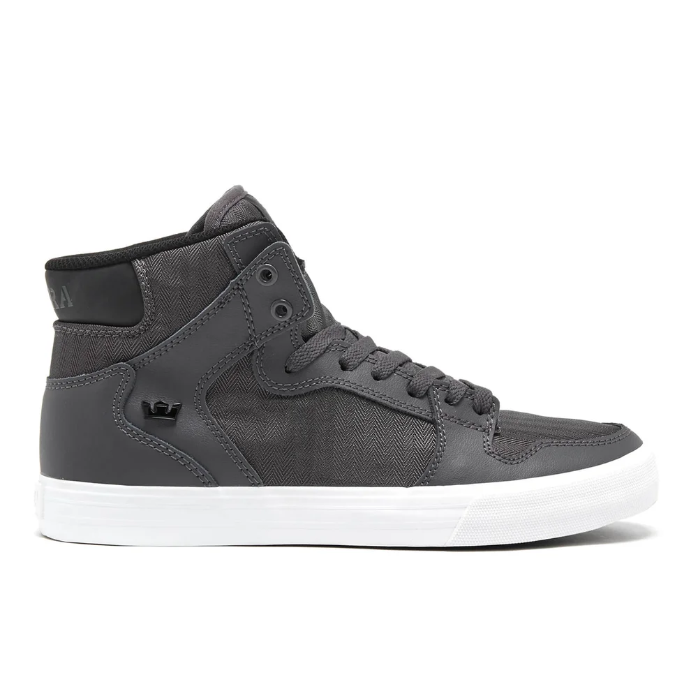Supra Men's Vaider High Top Trainers - Charcoal/Black - UK 7/EU 41 - Grey/White Bild 1