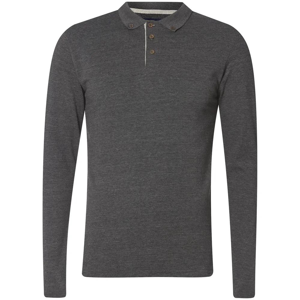 Advocate Men's Ralling Long Sleeve Polo Shirt - Charcoal Melange - S - Grau Bild 1