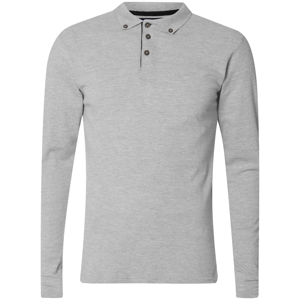 Advocate Men's Ralling Long Sleeve Polo Shirt - Light Grey Melange - S - Grau Bild 1