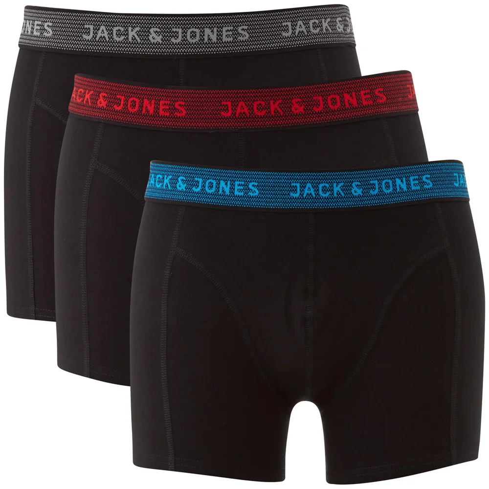 Jack & Jones Men's Waistband 3 Pack Trunks - Black - S Bild 1