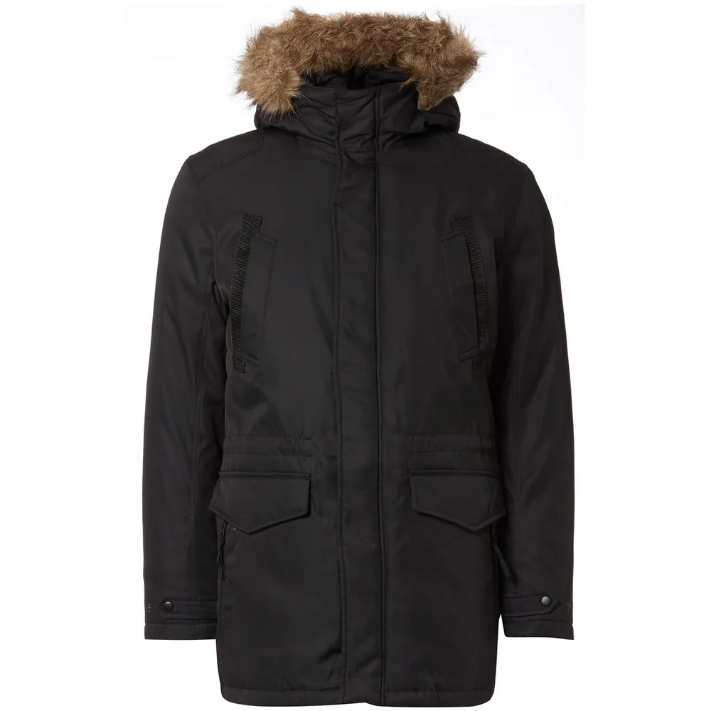 Jack & Jones Core Men's Land Parka Jacket - Black - S - Schwarz Bild 1