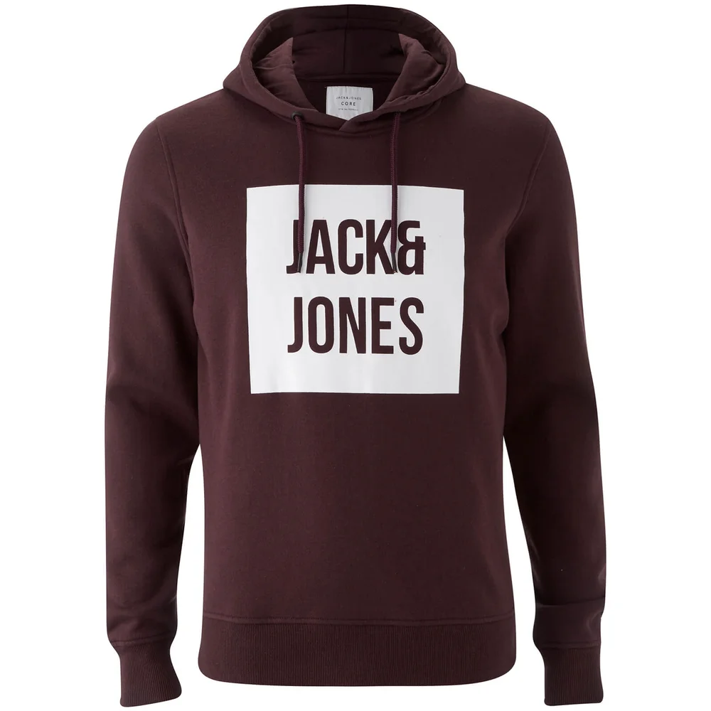 Jack & Jones Core Men's Bak Hoody - Fudge - S - Bordeauxrot Bild 1