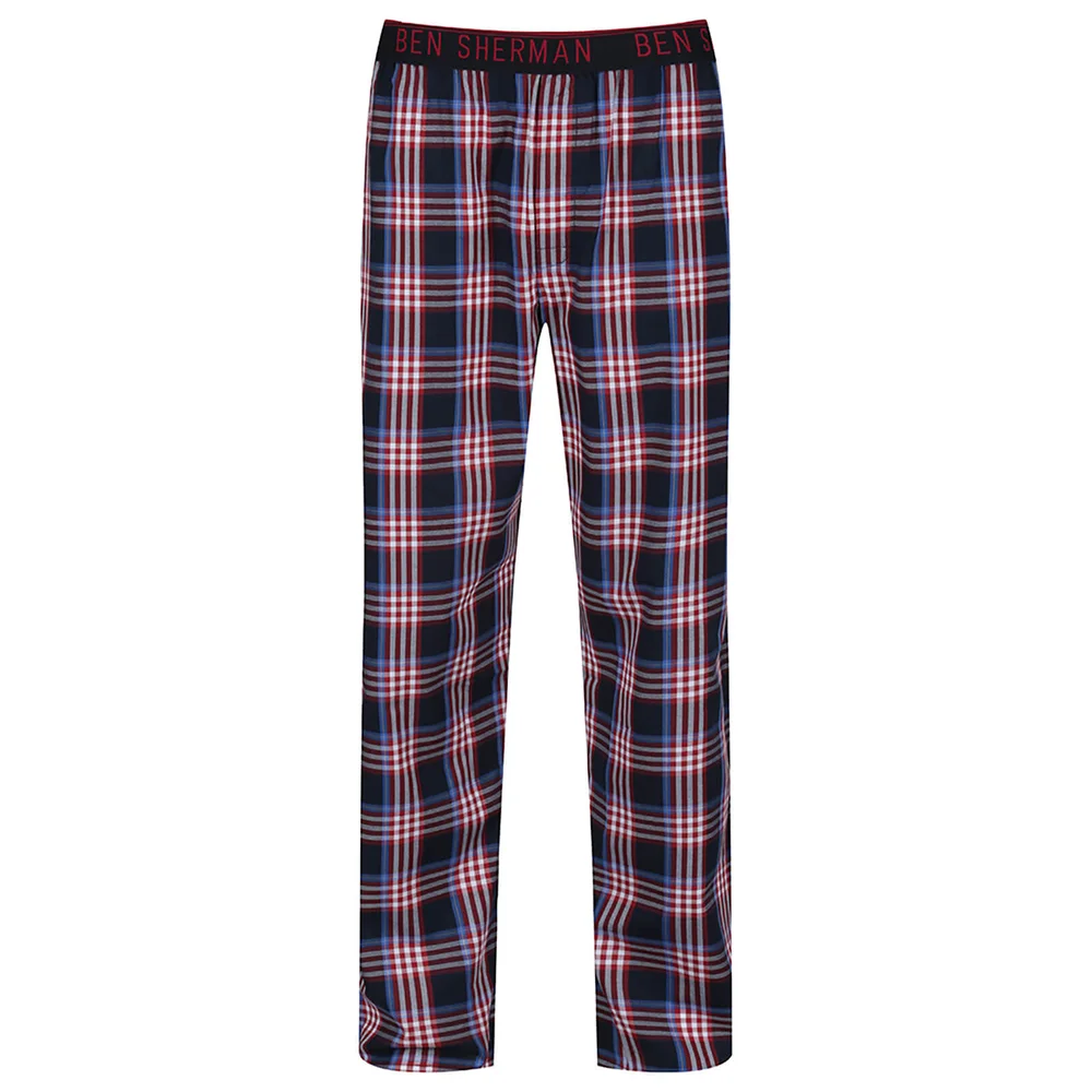 Ben Sherman Men's Blake Check Lounge Pants - Red - S - Rot Bild 1