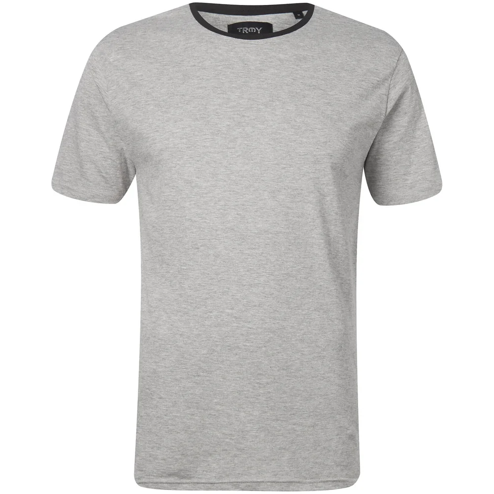 Troy Men's Elias Ringer T-Shirt - Light Grey Marl - S Bild 1