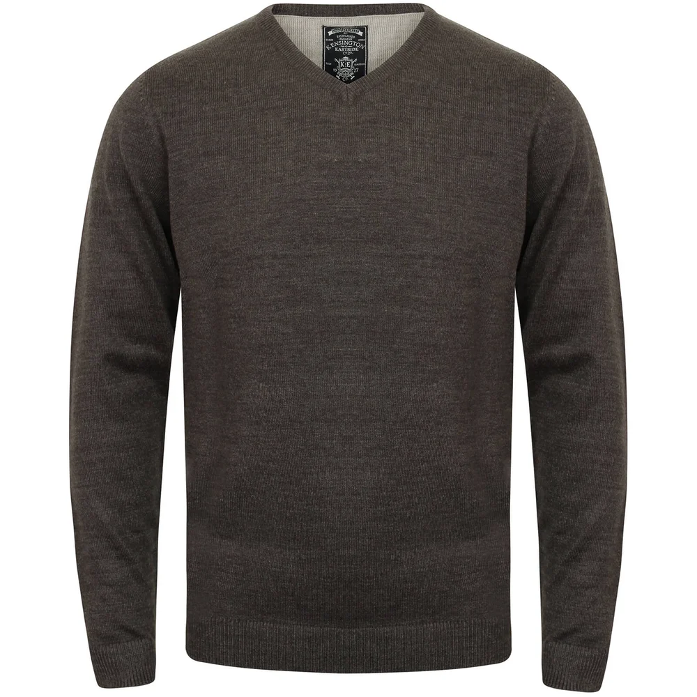 Kensington Men's Basic V Neck Jumper - Charcoal Marl - M - Grau Bild 1