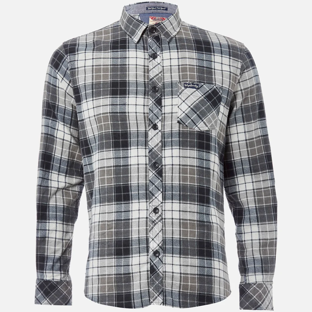 Tokyo Laundry Men's Nashville Flannel Long Sleeve Shirt - Charcoal - S - Grau Bild 1