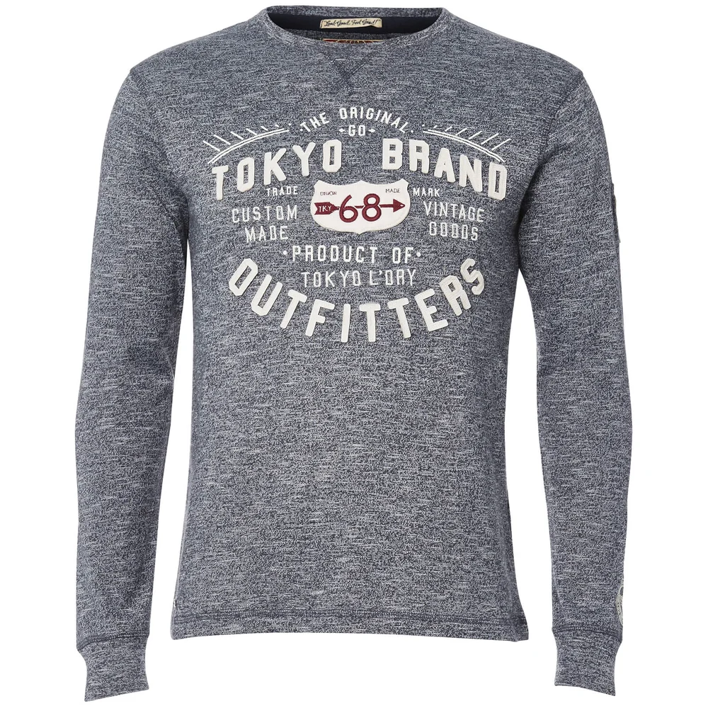 Tokyo Laundry Men's Timperley Jersey Long Sleeve Top - Dark Navy - S - Blau Bild 1
