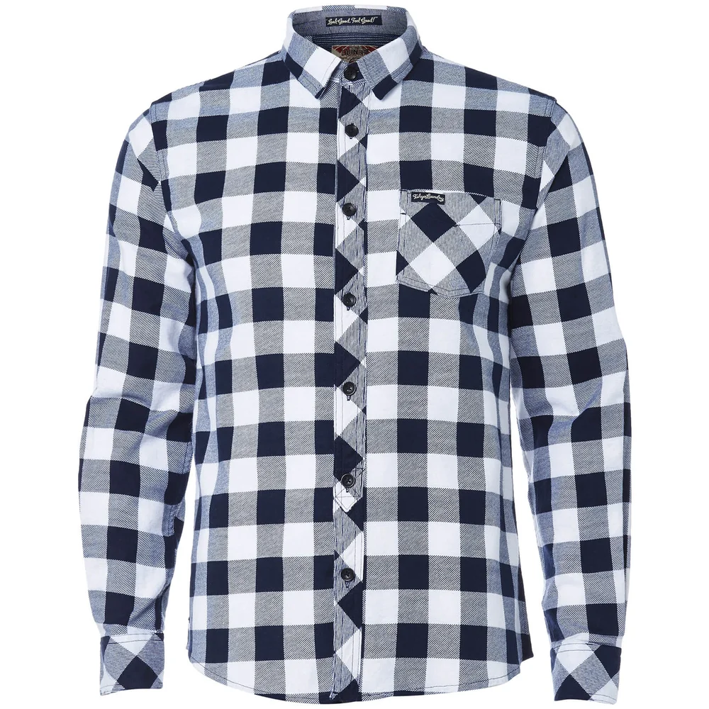 Tokyo Laundry Men's Alhambra Flannel Long Sleeve Shirt - White - S - Weiß Bild 1