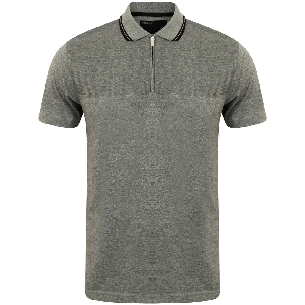 Dissident Men's Henstridge Half Panel Polo Shirt - Grey - S - Grau Bild 1