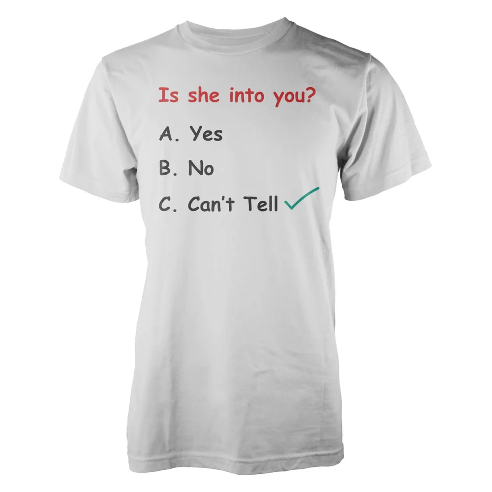 Casually Explained Is She Into You? White T-Shirt - YL - Weiß Bild 1