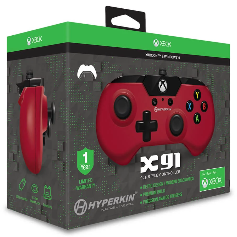 Licensed X91 90's Style Controller XBOX 1 & PC Controller - Red Bild 1