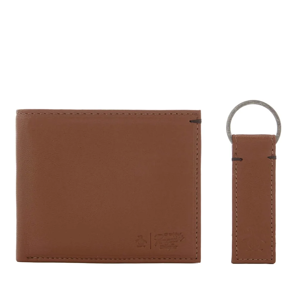 Original Penguin Men's Leather Wallet and Keyring Set - Tan Bild 1