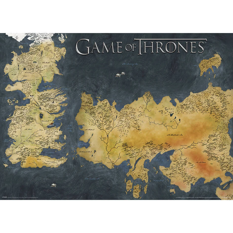 Game of Thrones Poster (Westeros And Essos Antique Map) Bild 1