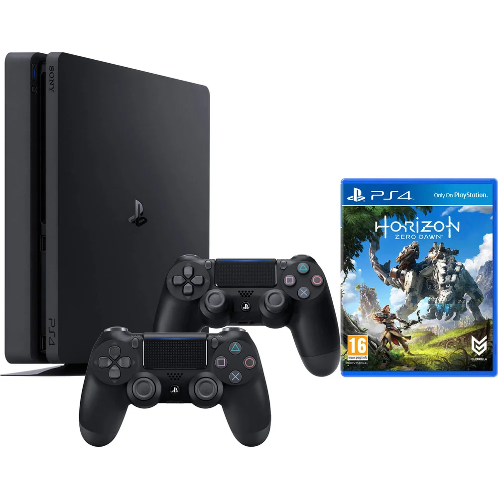 Sony PlayStation 4 Slim 500GB Console - Includes Horizon Zero Dawn & DualShock 4 Controller Bild 1