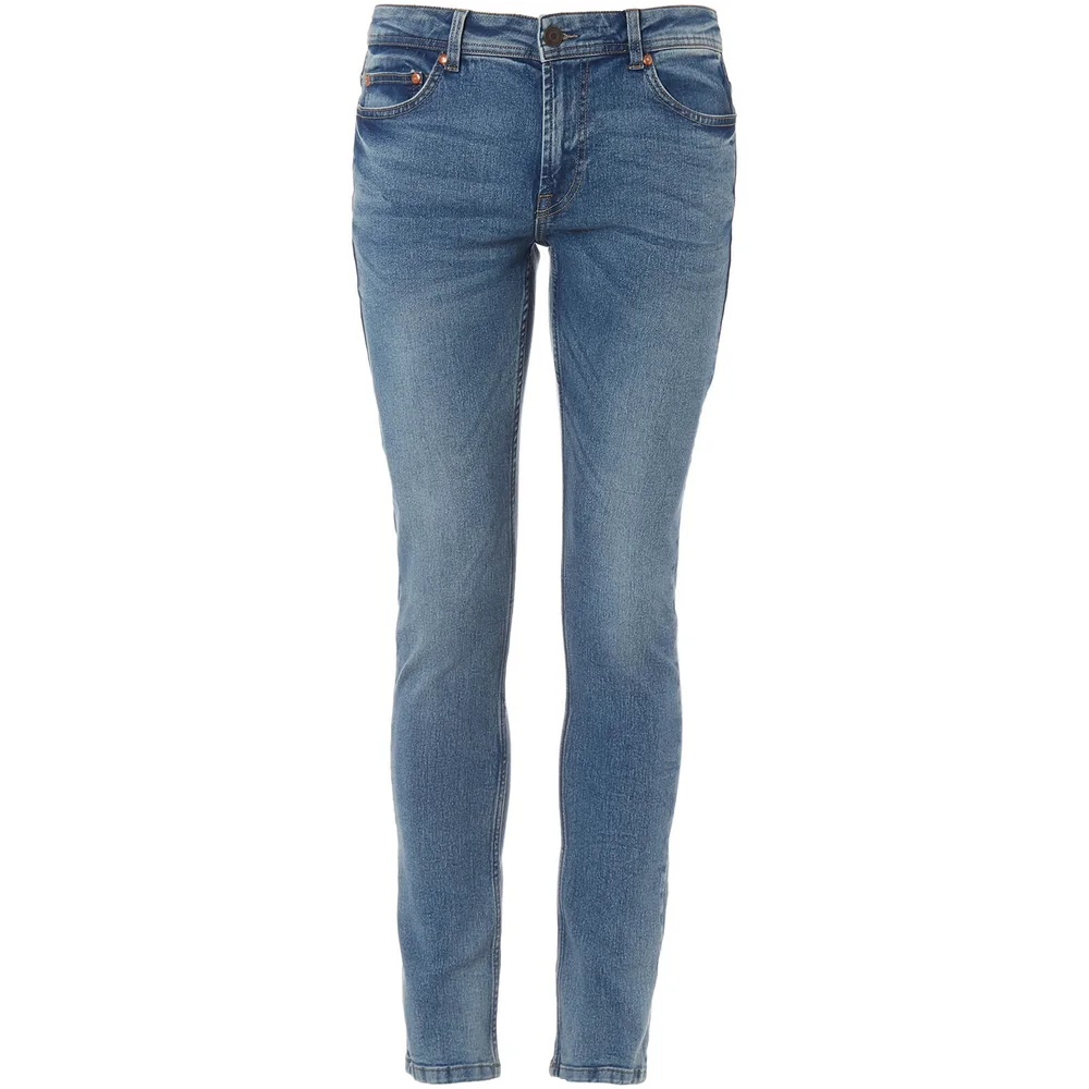 Troy Men's Loop Washed Slim Fit Jeans - Mid Blue Denim - W28/L30 - Blau Bild 1