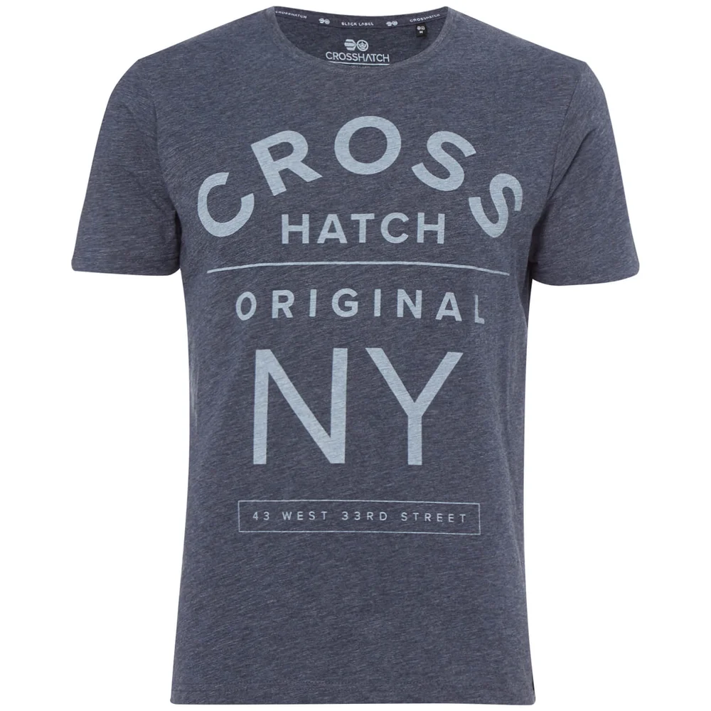 Crosshatch Men's Laramie T-Shirt - Navy Marl - S - Marineblau Bild 1