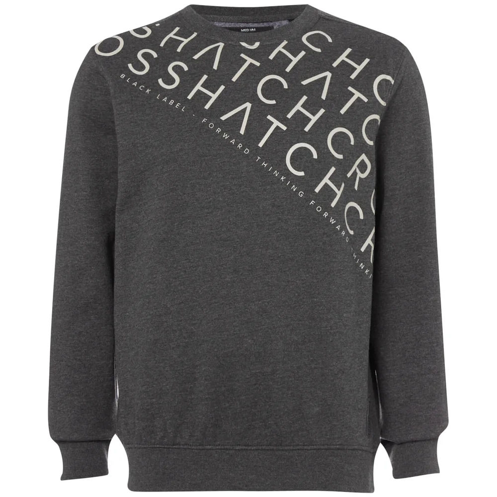 Crosshatch Men's Leeroy Crew Sweatshirt - Charcoal Marl - S - Grau Bild 1