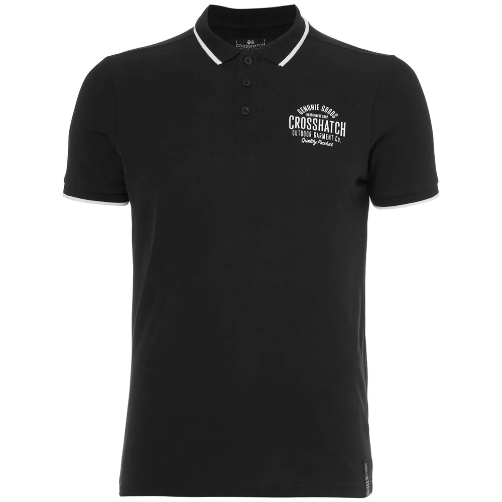 Crosshatch Men's Seton Polo Shirt - Black - S - Schwarz Bild 1