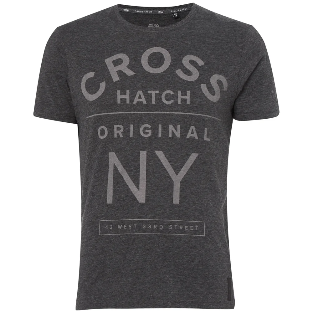Crosshatch Men's Laramie T-Shirt - Charcoal Marl - S - Grau Bild 1