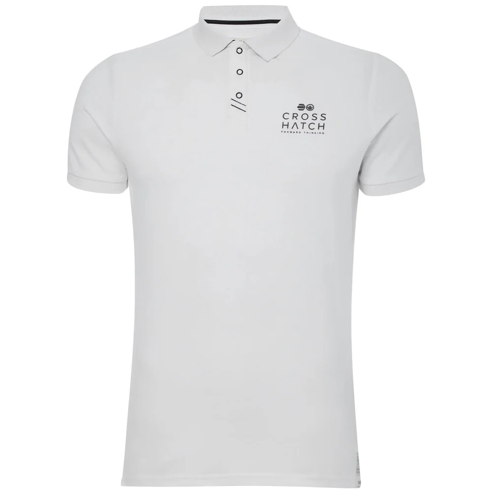 Crosshatch Men's Princeton Polo Shirt - White - S - Weiß Bild 1