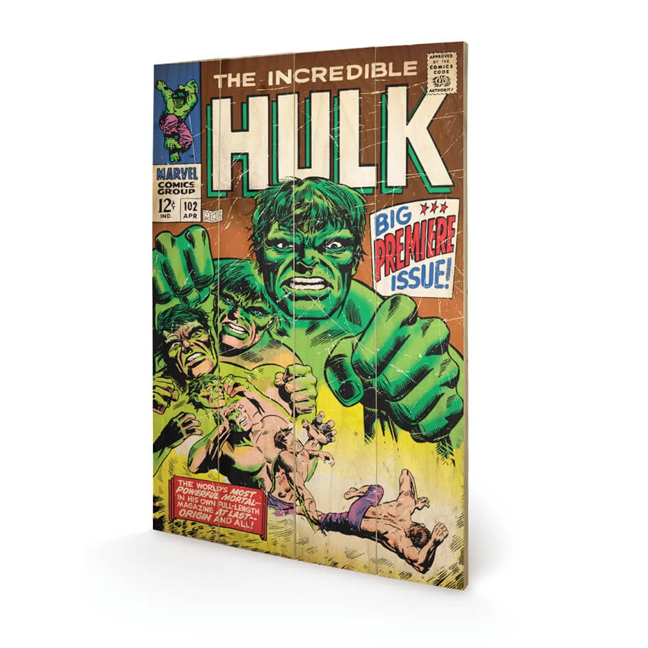 Marvel Hulk Big Issue 40 x 39cm Wood Print Bild 1