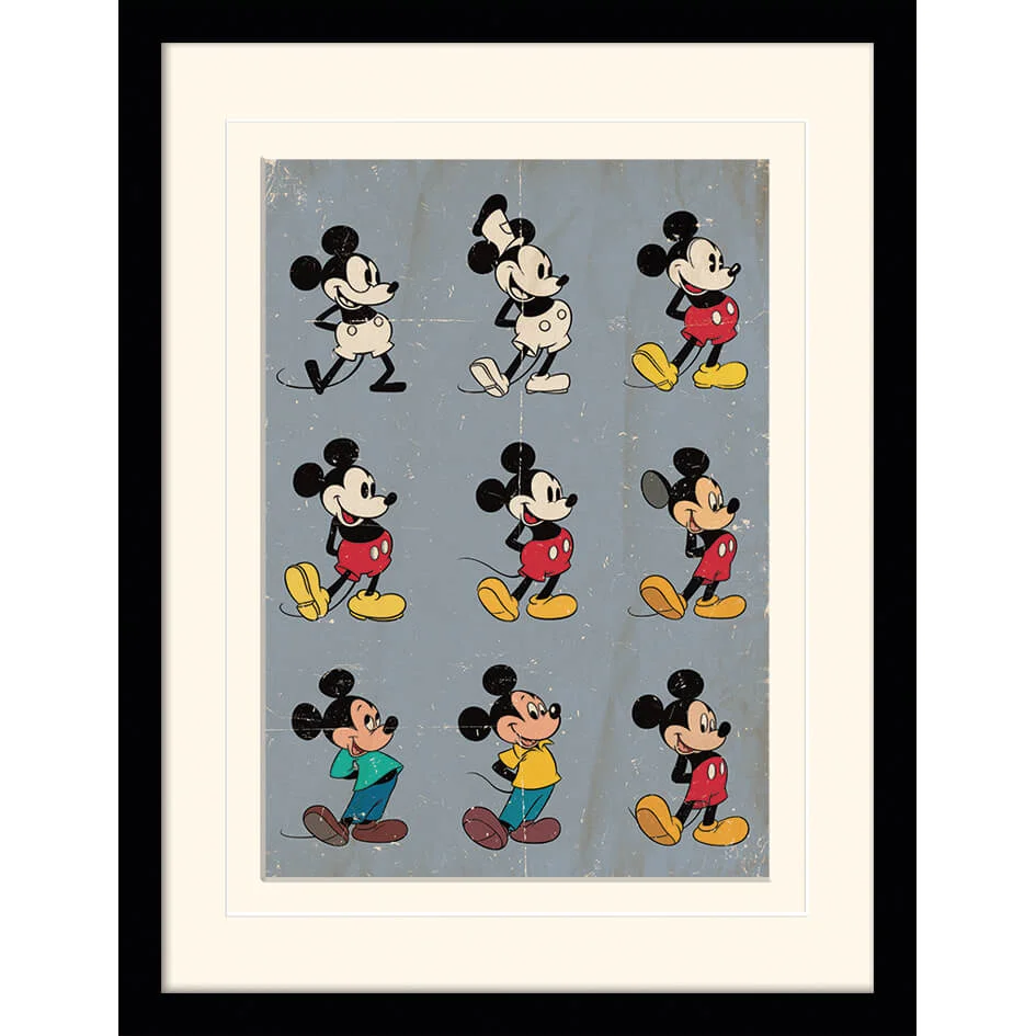 Disney Mickey Mouse Evolution Mounted 30 x 40cm Print Bild 1