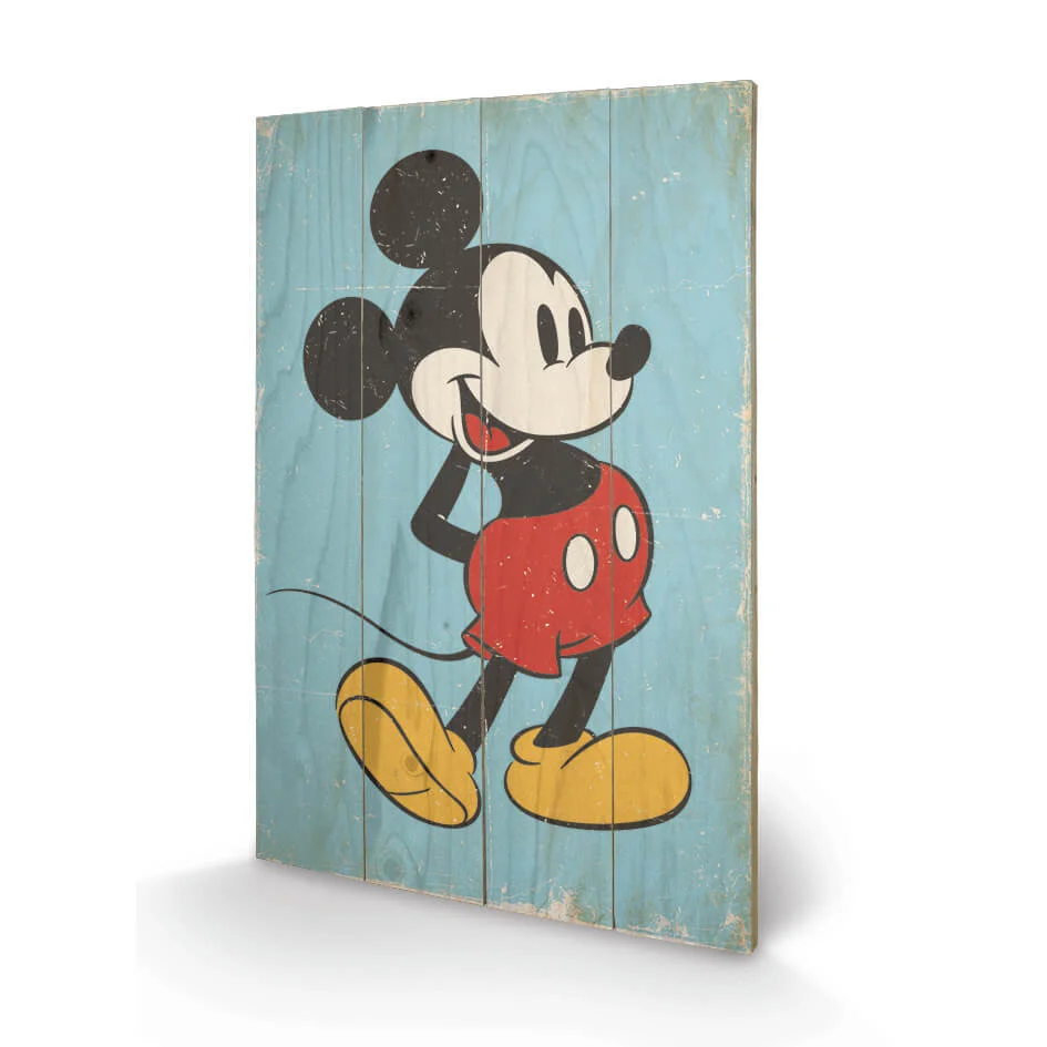 Disney Mickey Mouse Retro 40 x 39cm Wood Print Bild 1