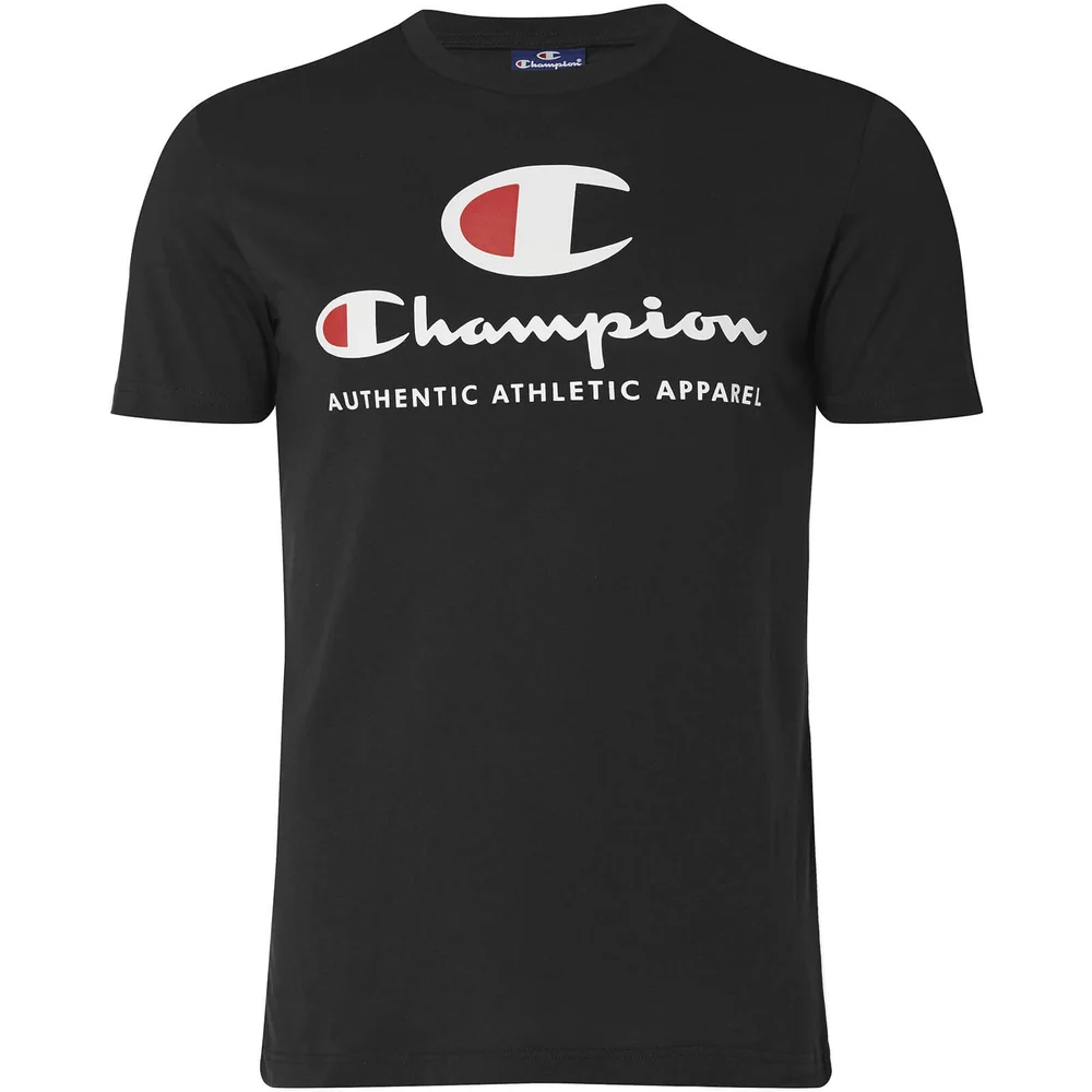 Champion Men's Large Logo T-Shirt - Black - S - Schwarz Bild 1