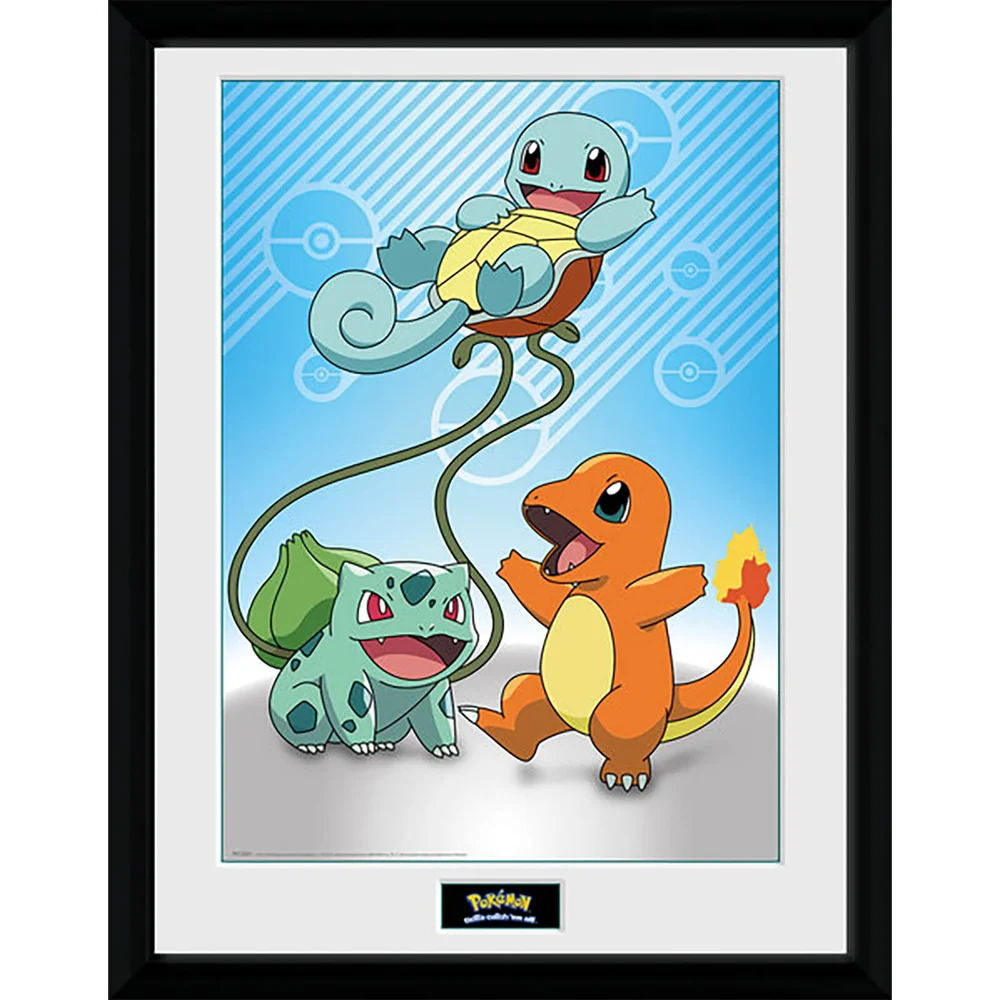 Pokémon Kanto Starters - 16 x 12 Inches Framed Photograph Bild 1